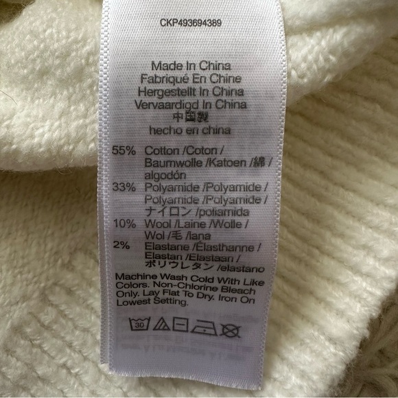 Madewell Sweater Cotton-Blend Cardigan Covered Buttons Winter White M NWT New - Picture 9 of 12